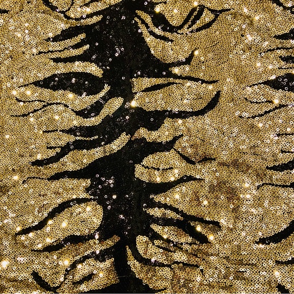 BLACK COLLECTION Mini Skirt Black Gold Tiger Print Celebrity Luxury Style - Picture 14 of 14